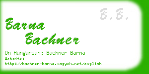 barna bachner business card